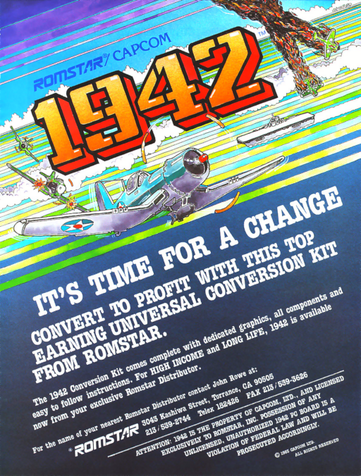 1942 (Revision B) Arcade Game Cover